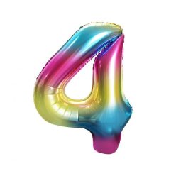 Numere Rainbow Balon folie curcubeu cifra 4 85 cm