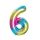 Numere Rainbow Balon din folie curcubeu numărul 6, 85 cm