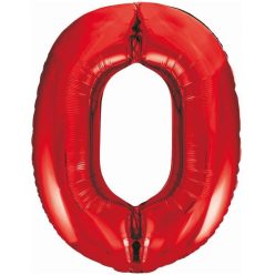 Numere Red Balon din folie roșu Numărul 0 85 cm