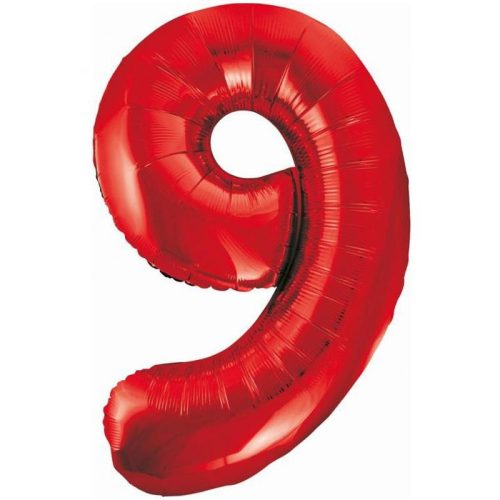 Numere Red Balon din folie roșie numărul 9 de 85 cm