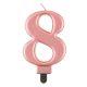 Numere Metallic Lumânare de tort Rose Gold numărul 8