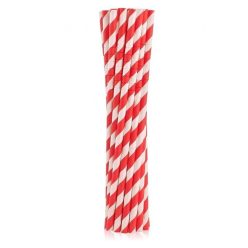   Colorat Red Stripes Paie Roșii Flexibile de Hârtie Pachet de 12