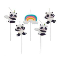   Animale Cute Lumânare de tort panda, set de lumânări 5 buc