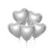 Iubire Platinum Silver Balon inimă, 6 buc 12 inch (30 cm)