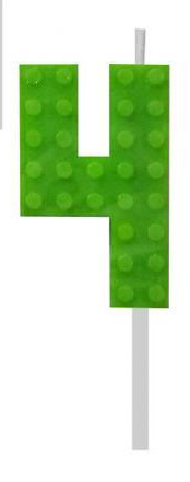 Blocks Green Blocks Lumânare de tort verde cu cifra 4
