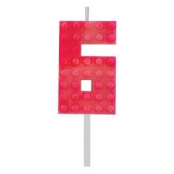   Blocks Red Blocks Lumânare Red numărul 6 Bloc de construcție