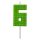 Blocks Green Blocks Lumânare de tort tip cărămidă numărul 6 verde, lumânare numerică