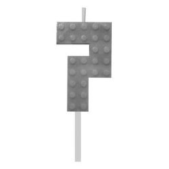 Blocks Grey Blocks Candelă de tort 7 Grey, cifră