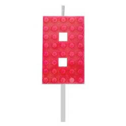   Blocks Red Blocks Lumânare în formă de cărămidă 8 Roșu, Lumânare de aniversare