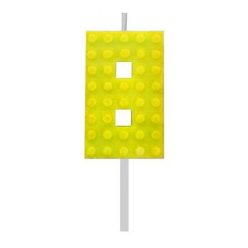   Blocks Yellow Blocks Lumânare Galben Building Block nr. 8, Lumânare cu Număr