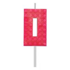   Blocks Red Blocks Lumânare de tort Bloc de construcție 0, Lumânare cifră