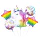 Unicorn Rainbow set de baloane din folie 5 bucăți