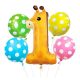 Animale Dots Set de 5 baloane cu heliu folie Giraffe