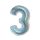 Numere Holographic Silver, Balon din folie argintiu cu cifra 3, 76 cm