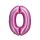 Numere Satin Pink Balon din folie Roz Numarul 0, 76 cm