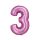 Numere Satin Pink Balon folie roz numărul 3, 76 cm