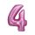 Numere Satin Pink, Balon folie roz numărul 4, 76 cm