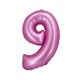 Numere Satin Pink, Balon folie roz numărul 9, 76 cm