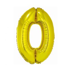 Numere Gold Balon din folie cifră 0 aurie 76 cm