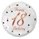 La mulți ani B&C White Happy Birthday 18 balon folie 36 cm