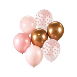 Colorat Pink-Copper set de baloane 7 buc 30cm (12 inch)