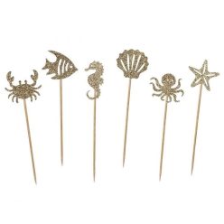   Ocean Underwater Set decorativ pentru tort lumea apelor 6 bucăți