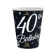 La mulți ani B&C Happy Birthday 40 pahar de hârtie 6 buc 200 ml