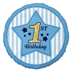 Prima zi de naștere Blue balon folie 36 cm