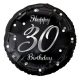 La mulți ani B&C Silver Happy Birthday balon din folie 30 cm