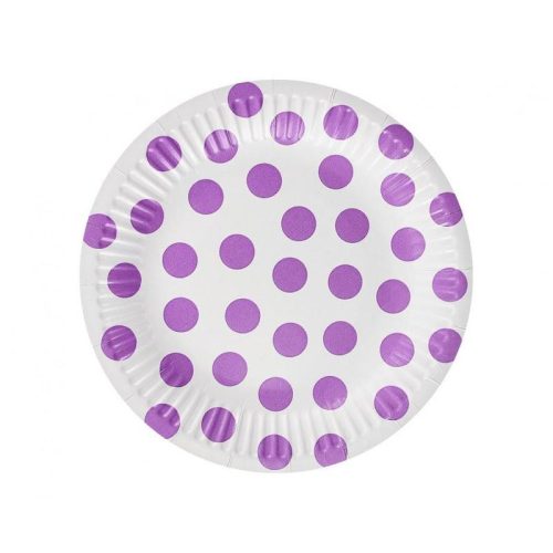 Colorat Lavender Polka Dots Farfurii din Hârtie cu Bule 6 buc 18 cm