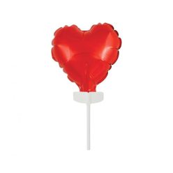Inimă Inimă roșie, Balon de folie roșie pentru tort 8 cm