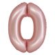 Numere Light Pink Mat Balon din folie roz numărul 0 76 cm