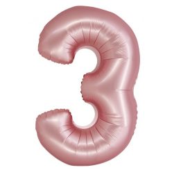  Numere Light Pink Mat Balon din folie roz cu numărul 3, 76 cm