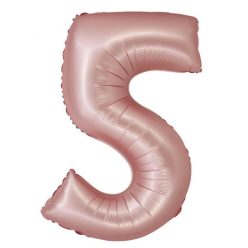 Numere Light Pink Mat Balon folie roz numărul 5 de 76 cm