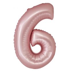   Numere Light Pink Mat Balon din folie roz cu numărul 6, 76 cm