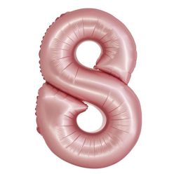 Numere Light Pink Mat Balon din folie roz numărul 8, 76 cm