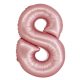 Numere Light Pink Mat Balon din folie roz numărul 8, 76 cm