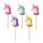 Unicorn Multicolour set de lumânări pentru tort 5 bucăți