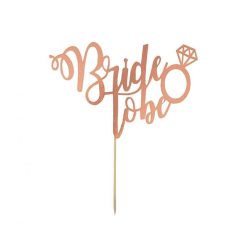 Nuntă Decoratiune tort rose gold Bride to be 16x15cm