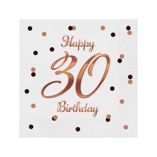 La mulți ani B&C White Servetele Happy Birthday 30 20 buc 33x33 cm