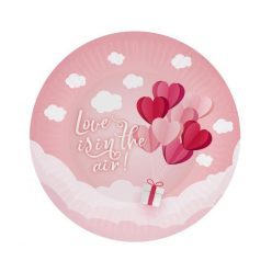   Iubire Love Is In The Air Pink farfurie din hârtie set de 6 18 cm