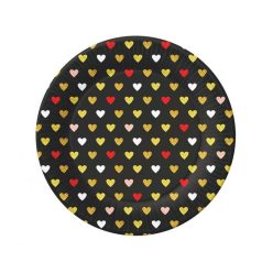 Iubire XOXO Black farfurii din hârtie 6 buc 18 cm