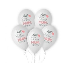 Mamă Best Mum Ever balon, 5 bucăți 12 inch (30 cm)