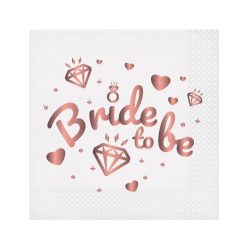   Petrecerea burlacitelor Bride To Be White șervețele 20 buc 33x33 cm