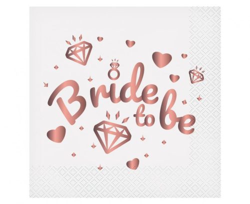 Petrecerea burlacitelor Bride To Be White șervețele 20 buc 33x33 cm