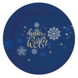 Crăciun Snowflakes i farfurie de hârtie 6 buc 18 cm
