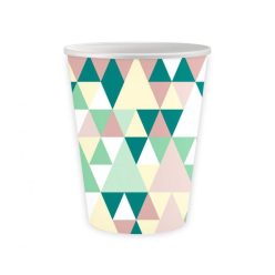 Party Green Joy Pahar de hârtie colorat 6 buc 250 ml