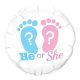 Bebe He or She Balon folie Băiat sau Fată 46 cm