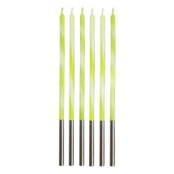   Colorat Candy Lime Green Lumânare de tort verde, set de lumânări 6 buc