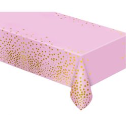   La mulți ani B&C Gold Dots Față de masă din folie roz 137x183 cm